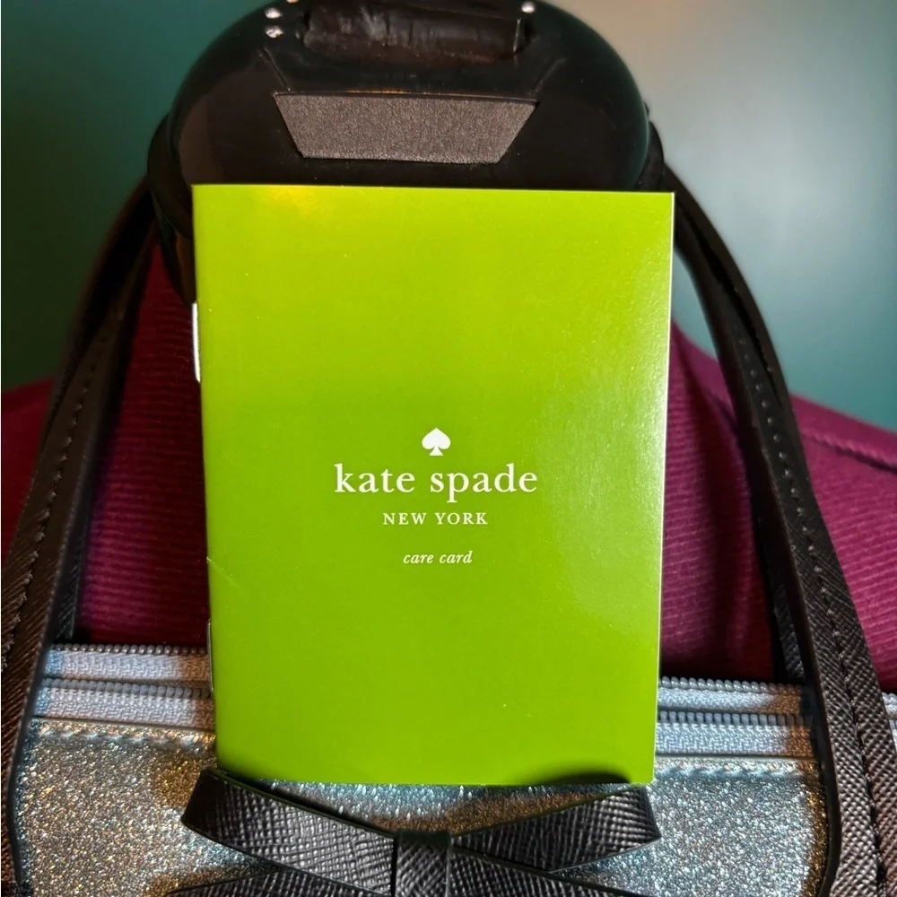 Kate Spade Mavis Street Jeralyn Lakeswdge Blue Glitter Tote   Elegant Bow Detail